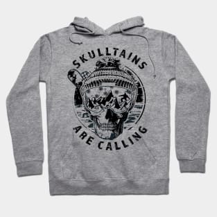 Funny Skulltains Are Calling Snowboarding Vintage Hoodie